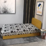 Virág hagyományos heverő őszarany színű szövet és Aroba virágos minta