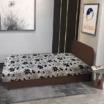 Virág hagyományos heverő sötét mahagóni szövet és Aroba virágos minta