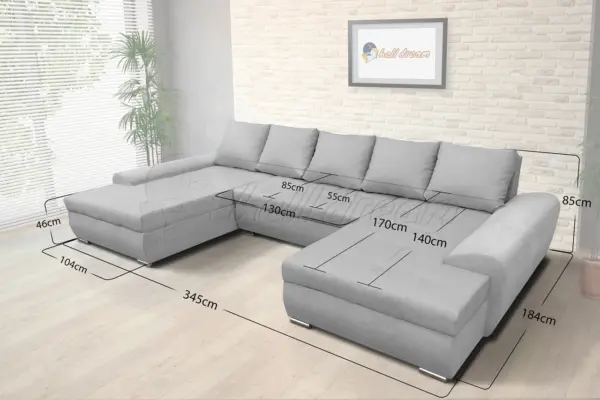 Wixy u form sötét mahagóni és fekete ágyazható ülőgarnitúra csábító 2 méretben - image 4