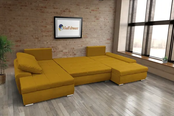 Wixy u form őszarany ágyazható ülőgarnitúra csábító 2 méretben - image 3