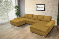 Wixy U Form őszarany ágyazható ülőgarnitúra