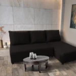 Lívia sarokkanapé elragadó fekete szövettel