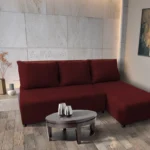 Lívia sarokkanapé elragadó ódon borvörös szövettel