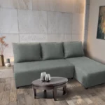 Lívia sarokkanapé elragadó óezüst szövettel