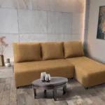 Lívia sarokkanapé elragadó okker szövettel