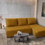 Lívia sarokkanapé elragadó őszarany szövettel