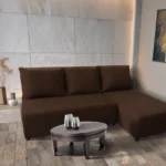 Lívia sarokkanapé elragadó sötét mahagóni szövettel