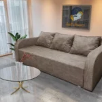 Dalmata kanapé ágyazható ágyneműtartós világos barna zsákszövet