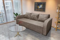 Dalmata kanapé ágyazható ágyneműtartós világos barna zsákszövet