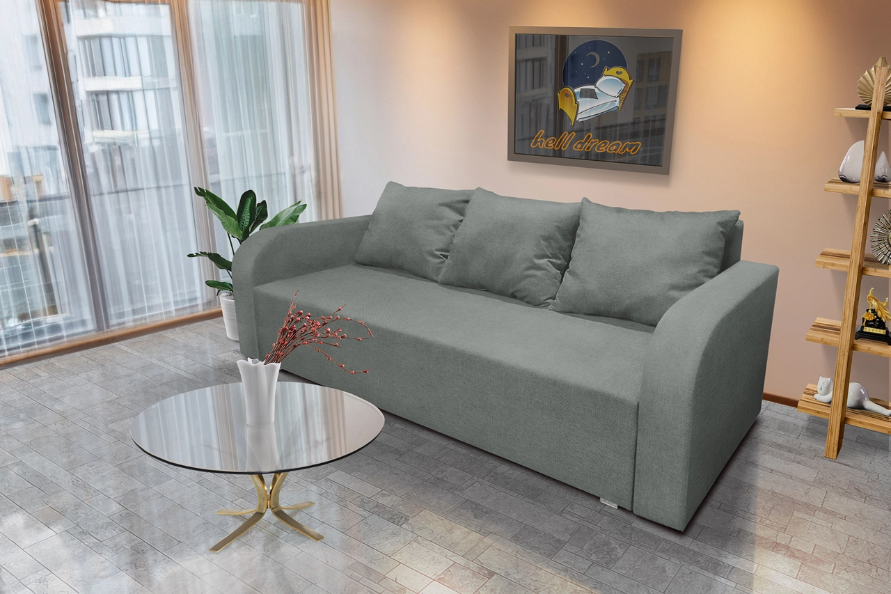 Joki ágyazható ágyneműtartós kanapé óezüst szövettel