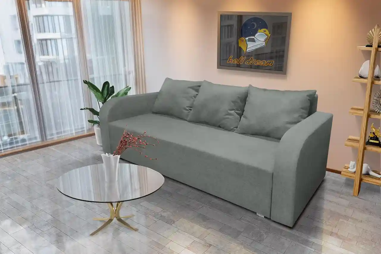 Joki ágyazható ágyneműtartós kanapé óezüst szövettel