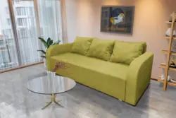 Joki ágyazható ágyneműtartós kanapé őszi levélzöld szövettel