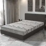 Elefántos franciaágy kvarcszürke és elefánt mintás szövet