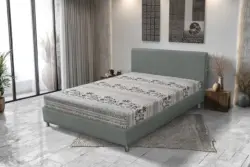 Elefántos franciaágy óezüst és elefánt mintás szövet