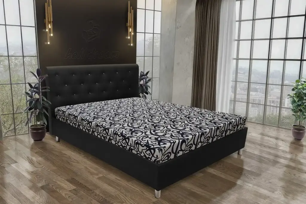 Gyémánt franciaágy fekete és tosca mintás szövet lenyűgöző swarovski kövekkel