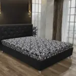 Gyémánt franciaágy fekete és tosca mintás szövet lenyűgöző swarovski kövekkel