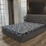 Gyémánt franciaágy kvarcszürke és fabia mintás szövet lenyűgöző swarovski kövekkel