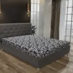 Gyémánt franciaágy kvarcszürke és tosca mintás szövet lenyűgöző swarovski kövekkel