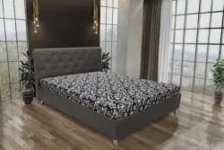 Gyémánt franciaágy kvarcszürke és tosca mintás szövet lenyűgöző swarovski kövekkel