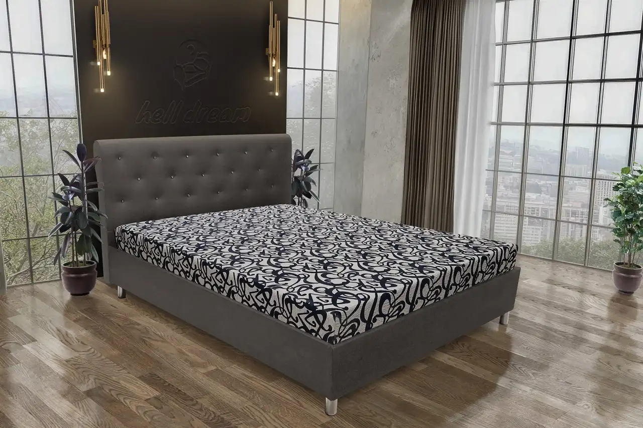 Gyémánt franciaágy kvarcszürke és tosca mintás szövet lenyűgöző swarovski kövekkel