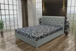 Gyémánt franciaágy óezüst és fabia mintás szövet lenyűgöző swarovski kövekkel