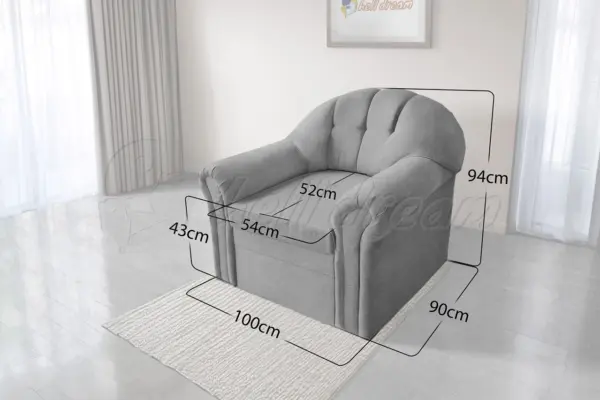 Alíz 1-es fotel méretek