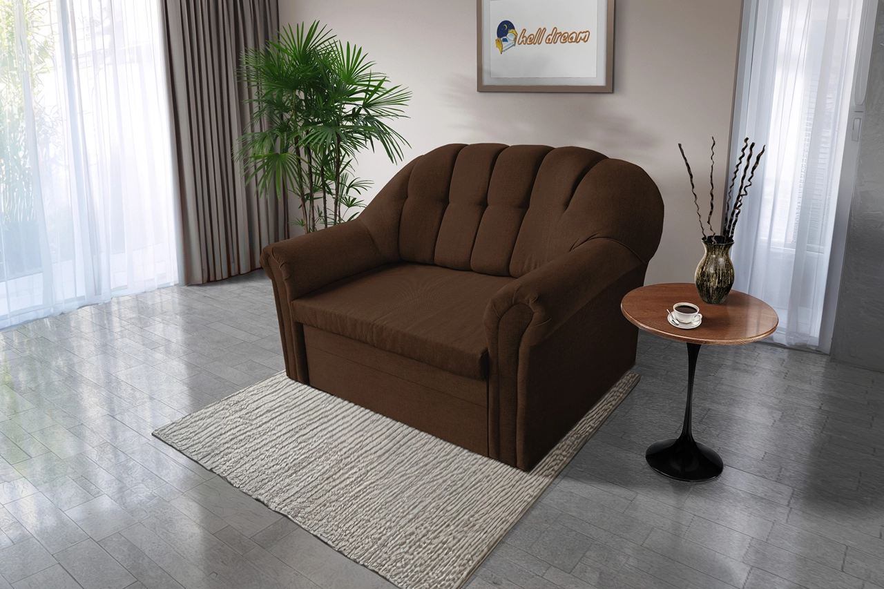 Alíz 2-es kanapé ágyazható sötét mahagóni