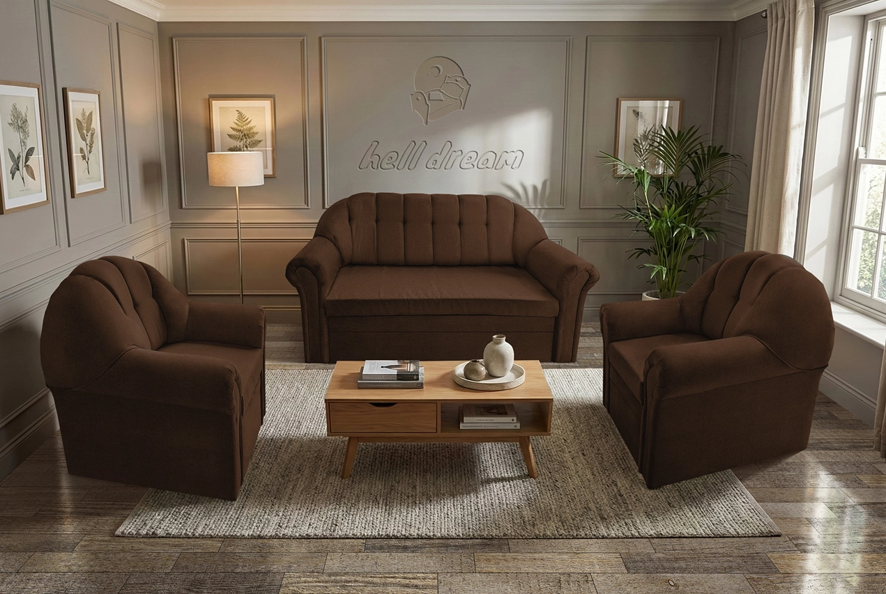 Alíz 3-1-1 ülőgarnitúra sötét mahagóni