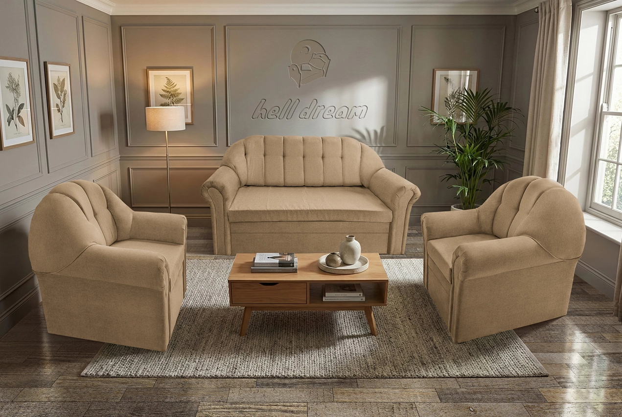 Alíz 3-1-1 ülőgarnitúra világos fahéj