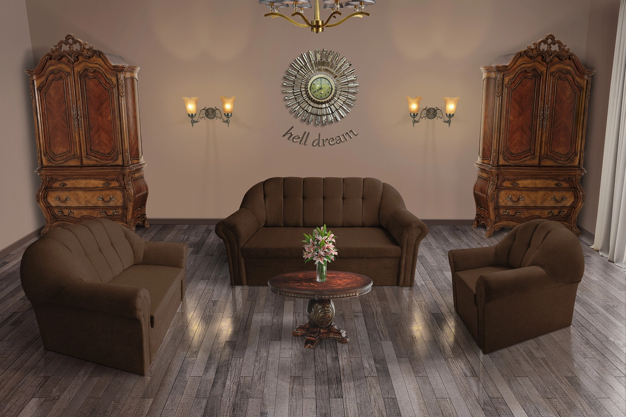 Alíz 3-2-1 ülőgarnitúra sötét mahagóni