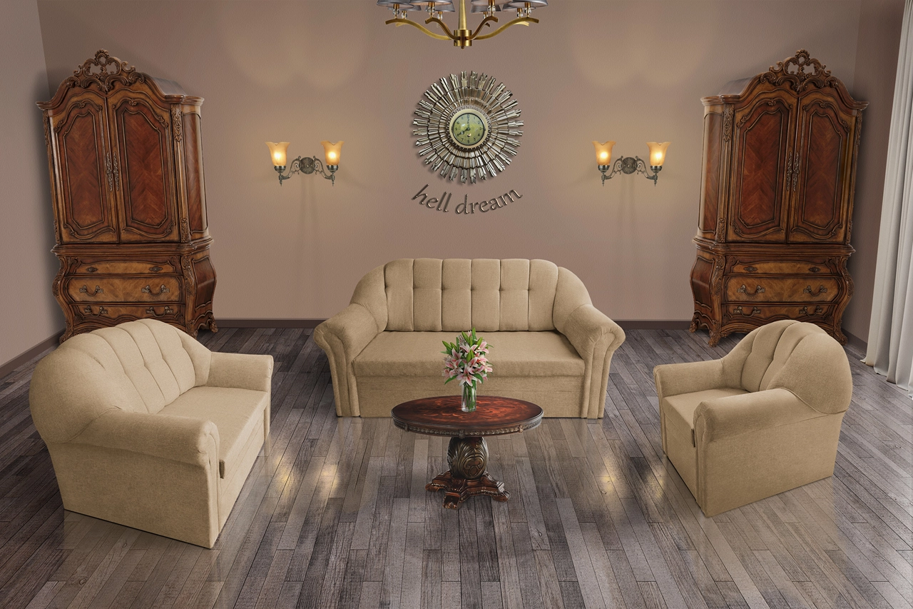 Alíz 3-2-1 ülőgarnitúra világos fahéj