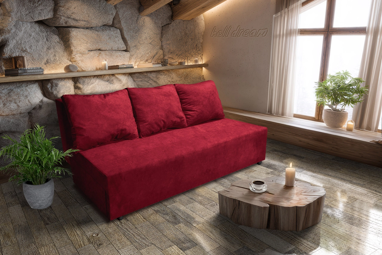 Anna kanapé antik rubintvörös szövet