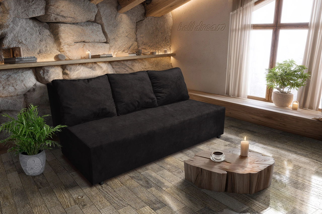 Anna kanapé sejtelmes fekete szövet