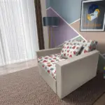 Brumi kinyitható gyerek fotelágy ezüst serlegszürke színű szövet