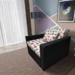 Brumi kinyitható gyerek fotelágy fekete színű szövet