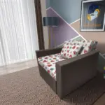 Brumi kinyitható gyerek fotelágy mély földszürke színű szövet