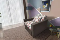 Brumi kinyitható gyerek fotelágy mély földszürke színű szövet