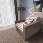 Brumi kinyitható gyerek fotelágy pasztell taupe színű szövet