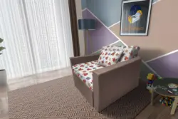 Brumi kinyitható gyerek fotelágy pasztell taupe színű szövet