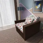 Brumi kinyitható gyerek fotelágy sötét mahagóni színű szövet