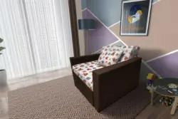 Brumi kinyitható gyerek fotelágy sötét mahagóni színű szövet