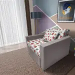 Brumi kinyitható gyerek fotelágy szamárszürke színű szövet