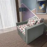 Brumi kinyitható gyerek fotelágy világos óezüst szövet