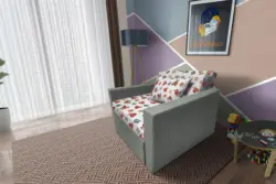 Brumi kinyitható gyerek fotelágy világos óezüst szövet