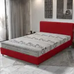 Elefántos Franciaágy japán karminvörös és elefánt mintás szövet