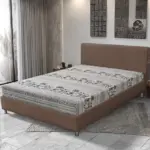 Elefántos Franciaágy pasztell taupe és elefánt mintás szövet