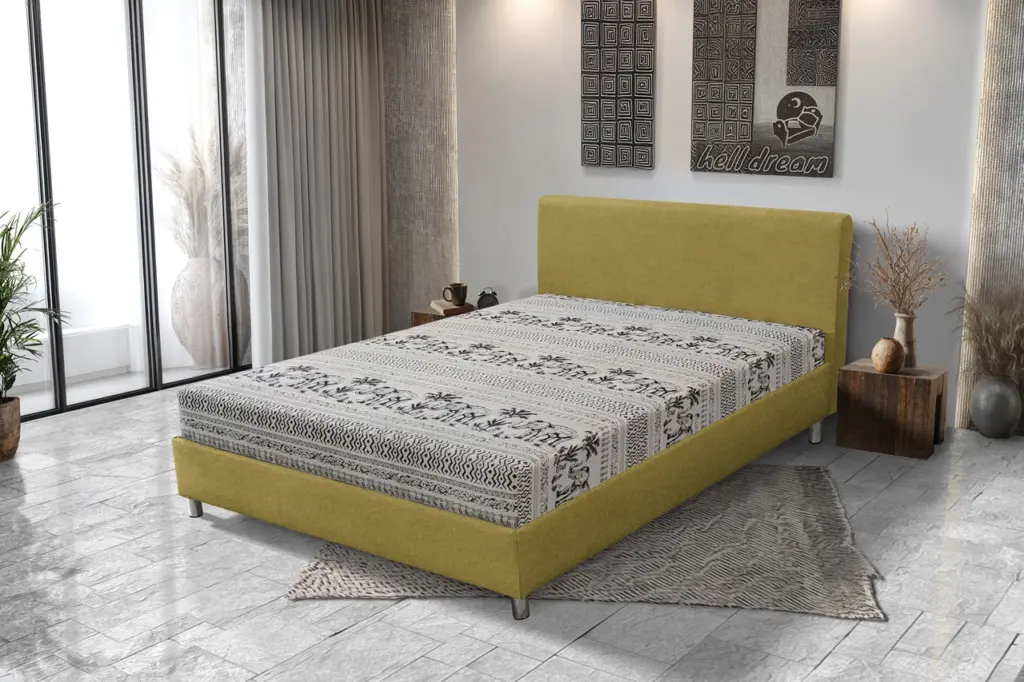 Elefántos Franciaágy száraz olíva és elefánt mintás szövet