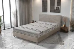 Elefántos Franciaágy világos barna és elefánt mintás szövet