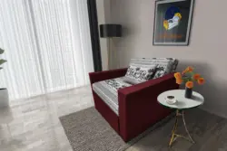 Fáni ágyneműtartós fotelágy ódon borvörös szövet