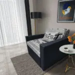 Fáni ágyneműtartós fotelágy ónix szövet